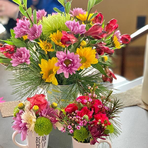 multiple floral arrangements